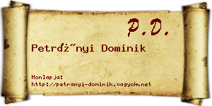 Petrányi Dominik névjegykártya