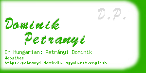 dominik petranyi business card